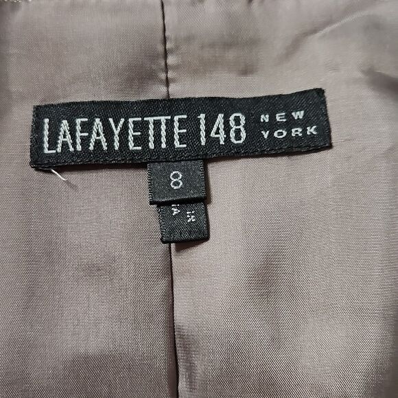 Lafayette 148 Pewter & baby blue pinstriped Blazer size 8 - Picture 9 of 10